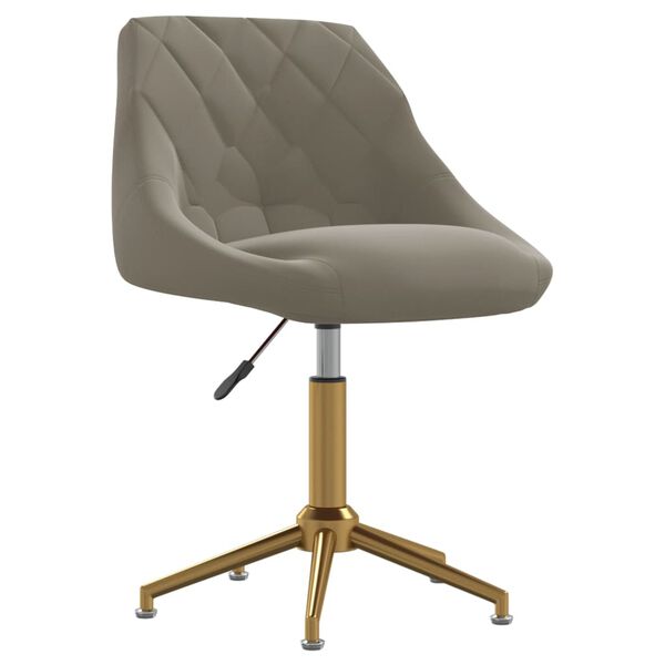 vidaXL Snurrbara matstolar 4 st gr&aring; sammet