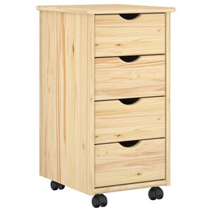 vidaXL Rullande sk&aring;p med hjul Brun 65,5 x 34 x 39 cm Massiv furu