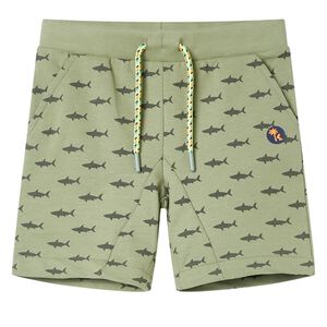 vidaXL Barnshorts med sn&ouml;re blandad ljus khaki 116