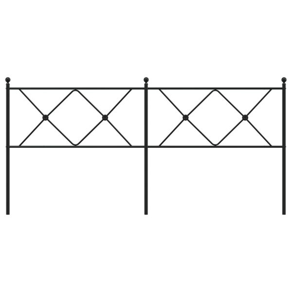 vidaXL Huvudgavel metall svart 180 cm