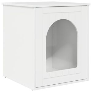 vidaXL Katt hus Glansig Vit 53 x 52 x 62 cm Konstruerat tr&auml;