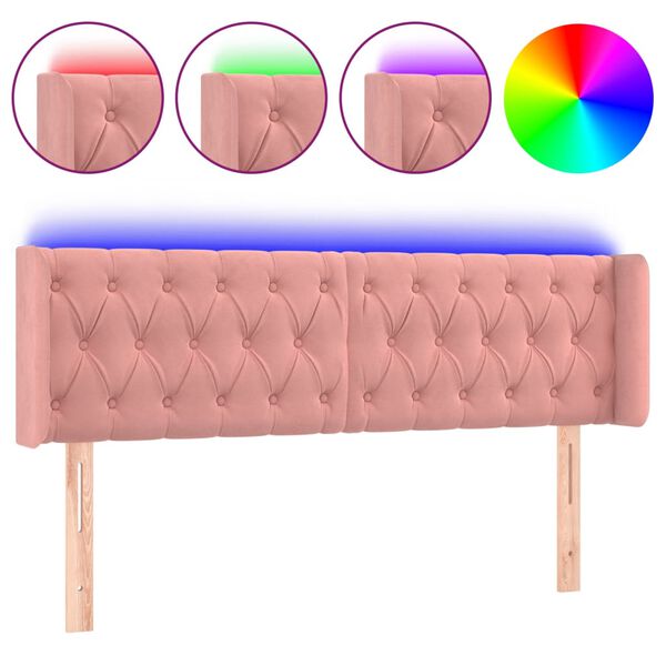 vidaXL S&auml;nggavel LED rosa 147x16x78/88 cm sammet
