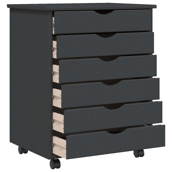 vidaXL Hurts med hjul MOSS gr&aring; massiv furu