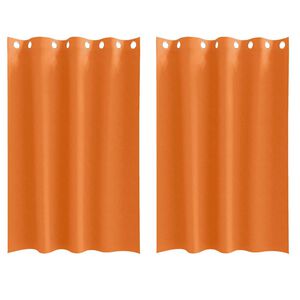 vidaXL M&ouml;rkl&auml;ggningsgardiner med Ringar 2 pcs Klart Orange