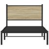 vidaXL Sängram utan madrass metall sonoma-ek 100x190 cm