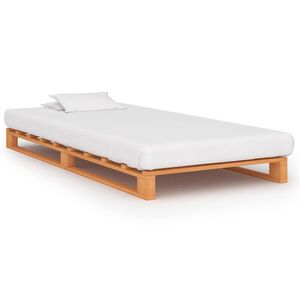 vidaXL Palls&auml;ng utan madrass brun 90x200 cm massiv furu