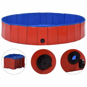 vidaXL Hopf&auml;llbar hundpool r&ouml;d 160x30 cm PVC