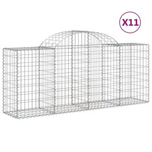vidaXL Gabioner b&aring;gformade 11 st 200x50x80/100 cm galvaniserat j&auml;rn