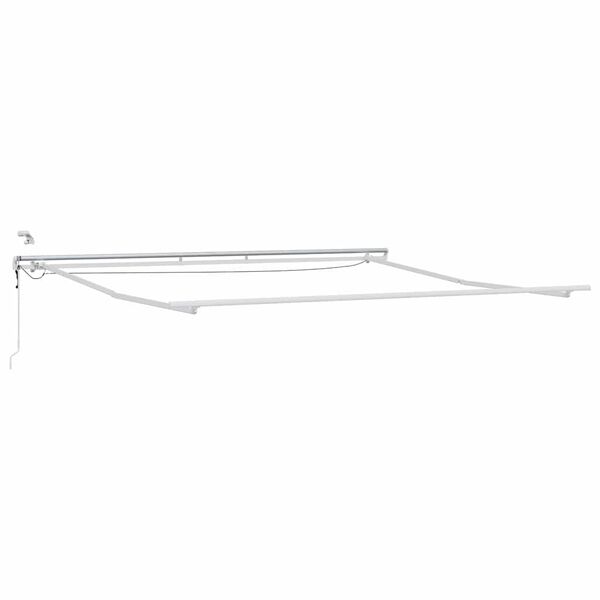 vidaXL Markisram med LED -remsljus Vit 400 &times; 350 cm Aluminium