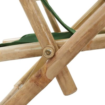 vidaXL Reclinerstol grön bambu och tyg