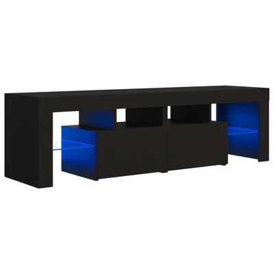 vidaXL Tv-bänk med LED-belysning svart 140x36,5x40 cm