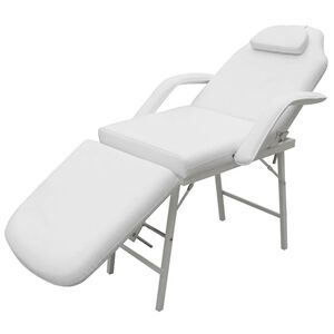 vidaXL B&auml;rbar behandlingsstol konstl&auml;der 185x78x76 cm vit
