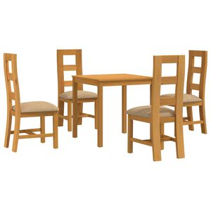 vidaXL Matgrupp 5 st Beige Massivt Ektr&auml;