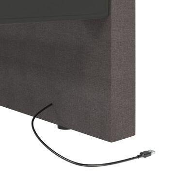 vidaXL Dagbädd med madrass USB mörkgrå tyg 90x200 cm