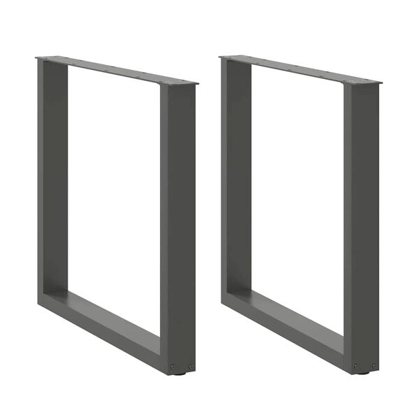 vidaXL Matbordsben U-formade 2 st antracit 90x(72-73) cm stål