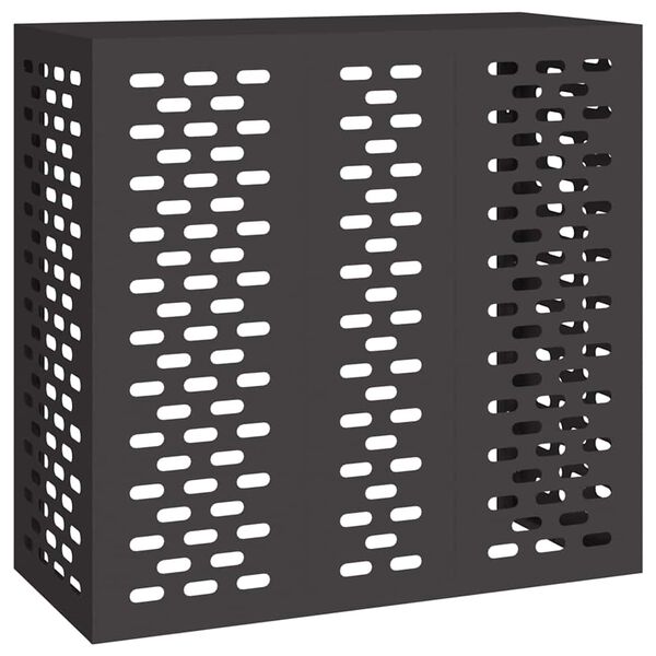 vidaXL T&auml;ckning f&ouml;r Luftkonditionering Svart 110 x 50 x 105 cm St&aring;l