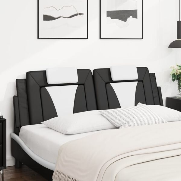 vidaXL Headboard Cushion "Viana" Black and White 160 cm Faux Leather