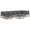 vidaXL Loungegrupp 8 delar med dynor antracit konstrotting