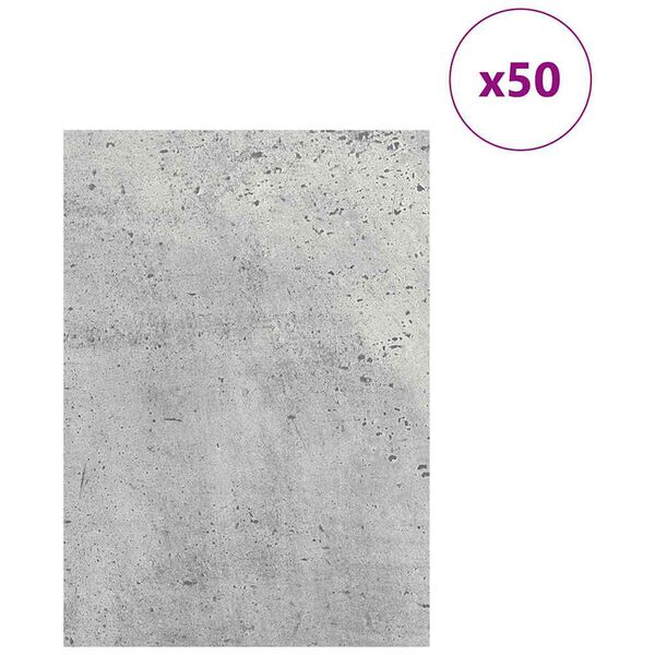 vidaXL Dekorpaneler 50 pcs Betonggr&aring; 21 x 30 x 0,27 cm Konstruerat tr&auml;