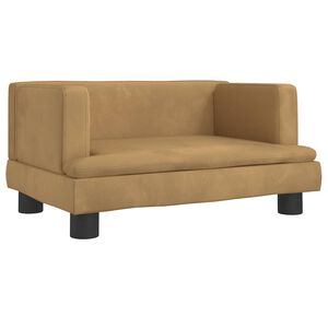 vidaXL Barnsoffa brun 60x40x30 cm sammet