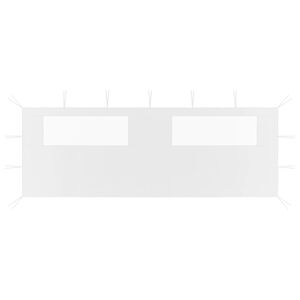 vidaXL Sidov&auml;gg med f&ouml;nster till partyt&auml;lt 6x2 m vit