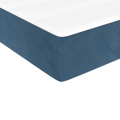 vidaXL Ramsäng med madrass mörkblå 200x200 cm sammet
