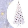 vidaXL Konstgjord julgran med 300 LED-lampor Vit 240 cm PVC och st&aring;l