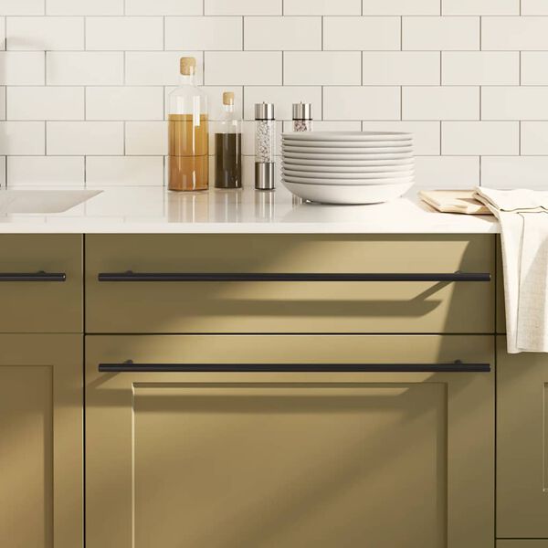 vidaXL Sk&aring;phandtag 5 st svart 480 mm rostfritt st&aring;l