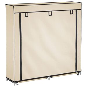 vidaXL Skof&ouml;rvaring med &ouml;verdrag gr&auml;ddvit 115x28x110 cm tyg