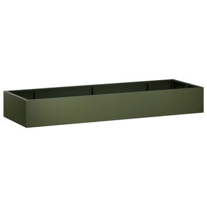 vidaXL St&ouml;dv&auml;gg 8 st 300 x 100 x 30 cm St&aring;l Olivgr&ouml;n