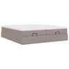 vidaXL Ottoman sängram med madrasser taupe 200x200 cm tyg