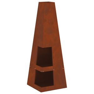 vidaXL Eldsk&aring;l Rostig 35 x 35 x 100 cm