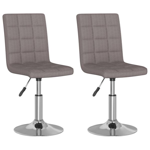 vidaXL Snurrbara matstolar 2 st taupe tyg