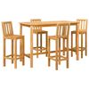 vidaXL Utomhus Bar Set 5 pcs Naturlig Massivt teaktr&auml;