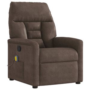 vidaXL Massagef&aring;t&ouml;lj brun mikrofibertyg
