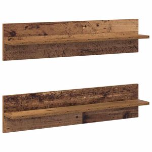 vidaXL V&auml;gg hylla 2 pcs Gammalt tr&auml; 80 x 11,5 x 18 cm Konstruerat tr&auml;