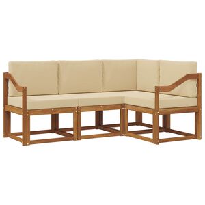 vidaXL Utomhussoffset med kudde 4 pcs Naturlig och Beige