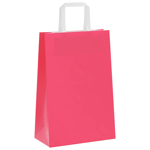 vidaXL Pappersp&aring;sar 250 st med handtag rosa 21x11x31 cm