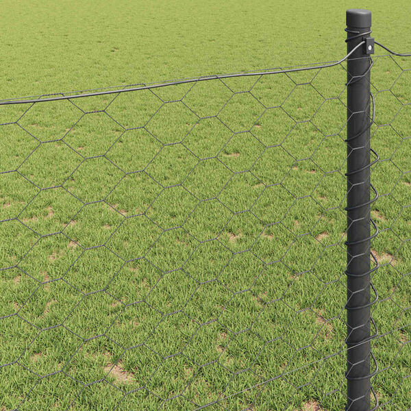 vidaXL Hexagonstängsel Grå 1.5 x 100 m Stål