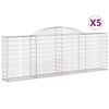 vidaXL Gabioner b&aring;gformade 5 st 300x30x100/120 cm galvaniserat j&auml;rn