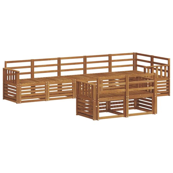 vidaXL Soffgrupper 8 pcs Naturf&auml;rg Massivt Akaciatr&auml;