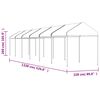 vidaXL Paviljong med tak vit 13,38x2,28x2,69 m polyeten