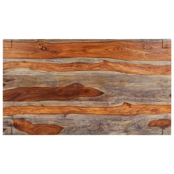 vidaXL Matbord gr&aring; 140x70x76 cm massivt sheshamtr&auml;