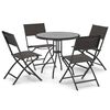 vidaXL Matgrupp f&ouml;r tr&auml;dg&aring;rden 5 delar st&aring;l