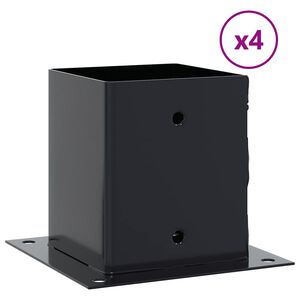 vidaXL Stolpbaser, fyrkant, 4 st, 121x121 mm pulverlackerat st&aring;l