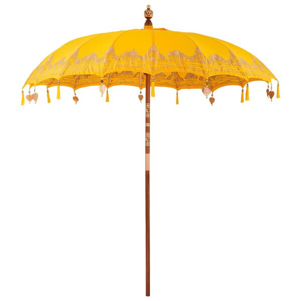 vidaXL Balinesisk Parasol Gul 215 x 215 x 260 cm Bomull