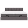 vidaXL Ottoman sängram med madrasser grå 180x200 cm konstläder