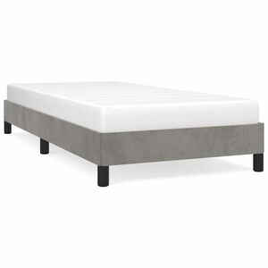 vidaXL S&auml;ngram utan madrass ljusgr&aring; 80x200 cm sammet