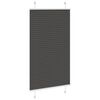 vidaXL Plisserad persienn svart 75x100 cm tyg bredd 74,4 cm polyester