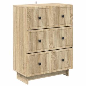 vidaXL L&aring;dans sk&aring;p Sonoma-ek 66 x 34,5 x 90 cm Konstruerat tr&auml;